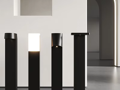 Modern Black Floor Lamps With Warm Lighting And Sleek Minimalist Design 3d model