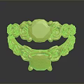 Elegant Ornate Golden Fashion Ring with Rose Carvings and Two Gemstones