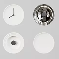 Modern Round Wall Decor With White Metallic Textured And Clock Like Designs 3d model