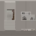 Modern shoe cabinet porch partition 3d model
