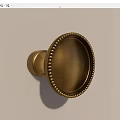 Brass Round Cabinet Knob With Beaded Edge And Smooth Metal Surface