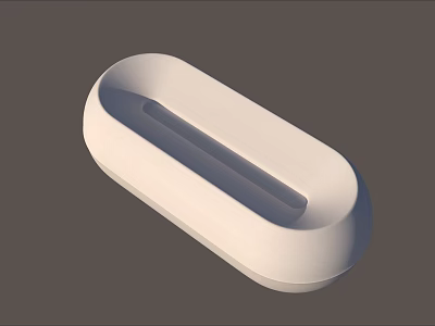 Smart Machine With White Oval Shaped Design And Central Groove 3d model