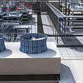 Industrial Factory Building Exterior View Featuring Roof Ventilation Units Metal Platforms And Piping