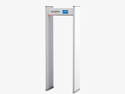 Public Facility Security Gate With Metal Detection And Digital Display Screen 3d model