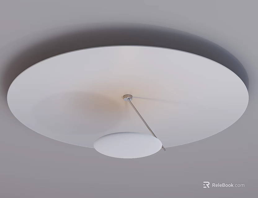 Round White Modern Ceiling Light With Minimalist Design And Soft Glow 3d model