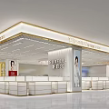 Modern Luxury Jewelry Store Interior With Marble Counters And Chandelier Lighting