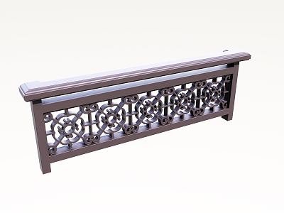 Chinese Railing Fence Guardrail Flower Railing 3d model