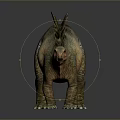 Realistic Stegosaurus Dinosaur Model With Bony Plates And Green Brown Body