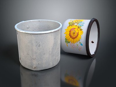 Modern cup iron jar handle jar coffee cup model