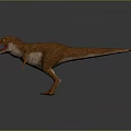 Realistic Tyrannosaurus Rex Dinosaur Model With Brown Skin Open Mouth Yellow Eyes And Gray Background