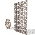 Elegant Room Dividers With Hexagonal And Rectangular Geometric Patterns Design 3d model