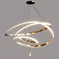 Modern Chandeliers with Circular Wave and Linear Shapes Contemporary Interior Lighting Fixtures