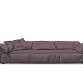 Modern Three Seater Fabric Sofa With Neutral Tone And Multiple Cushions 3d model