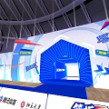 Professional Basketball Gymnasium Interior With VIP Seats Player Entrance Check in Area And Wooden Court