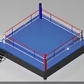 Professional Boxing Ring Sports Equipment With Blue Surface Red White Ropes Corner Posts And Steps