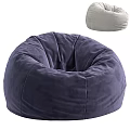 Soft Comfortable Dark Blue Light Gray Velvet Bean Bag Sofa Stool For Living Room