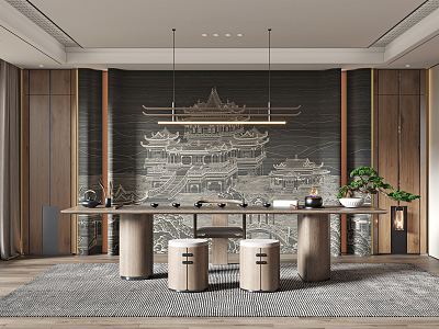 New Chinese Tea Room 3d model