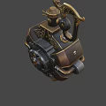 Steampunk Inspired Mechanical Device With Ornate Gears And Vintage Brass Accents
