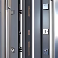 Modern Steel Security Door With Sleek Panel Design And Secure Lock System 3d model
