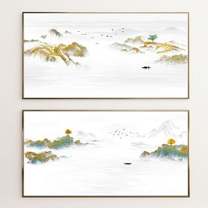 New Chinese Landscape Painting Landscape Decorative Painting 3d model