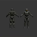 Sci Fi Armored Warrior Characters Front And Back View With Detailed Armor Design 3d model