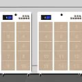 Smart Lockers With Digital Display And Multiple Numbered Compartments For Storage 3d model