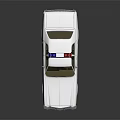 Classic White Police Car With Red And Blue Emergency Lights