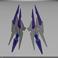 Futuristic Mechanical Equipment with Purple White Spike Design and Blue Accents