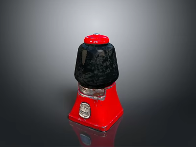 Modern Lighting Combination Featuring Red Base Black Upper Part Red Top And Metallic Details 3d model