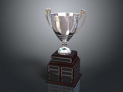 Modern Trophy Silver Cup Global Trophy 3d model