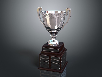 Modern Trophy Silver Cup Global Trophy 3d model