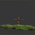 Modern game character playing guitar cello player playing piano 3d model