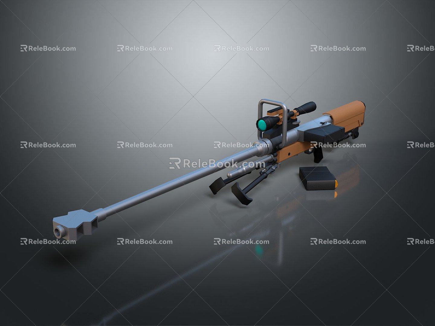 Sniper rifle sight sniper rifle sci-fi sniper rifle semi-automatic rifle combat rifle 3d model