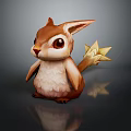 Adorable Reptile Character With Brown White Body Large Ears And Star Shaped Tail