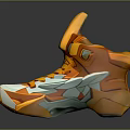 Orange And White High Top Sneakers With Modern Geometric Design And Stylish Sleek Texture