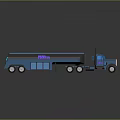 Blue Fuel Tanker Truck Semi Trailer With Multiple Wheels And Modern Design