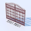 Wrought Iron Gate Courtyard Gate Entrance Gate Community Gate 3d model