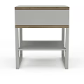 Gray Storage Cabinet With Wooden Base Trim Metal Frame And Lower Shelf
