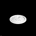 Decorative White Ceiling Rose With Intricate Carved Patterns And Central Hole