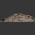 Irregular Shaped Rock Sample With Soil Moss And Rough Surface In Natural Environment 3d model