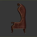 Ornate Red Tufted Accent Chair With Carved Wooden Frame And Armrests