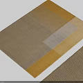 Modern Square Rug With Yellow Brown Gray Geometric Pattern And Textured Design 3d model