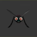 3D Designed Mosquito Character With Green Body Red Eyes White Wings And Detailed Legs