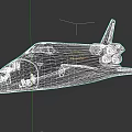 Space Shuttle With White And Black Exterior Design Aerodynamic Shape And Tail Fin