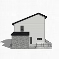 Modern Two Story Detached Villa With Stone Exterior And Large Windows