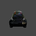 Black Compact Car With Red Accent Modern Sleek Futuristic Exterior Design