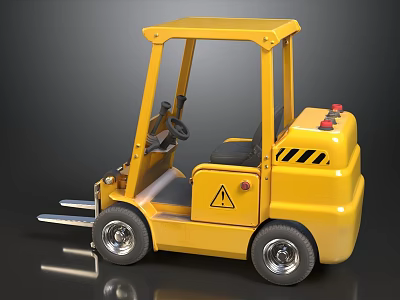 Bright Yellow Industrial Electric Forklift For Warehouse Cargo Handling And Factory Goods Transport 3d model