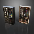 Modern Double Wine Cabinets With Glass Doors And Wooden Finish For Wine Storage