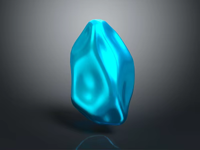 Blue Transparent Decorative Ornament Set With Irregular Shape And Shiny Glass Surface 3d model