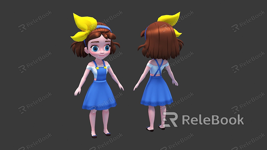 Modern game character little girl model